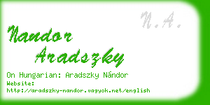 nandor aradszky business card